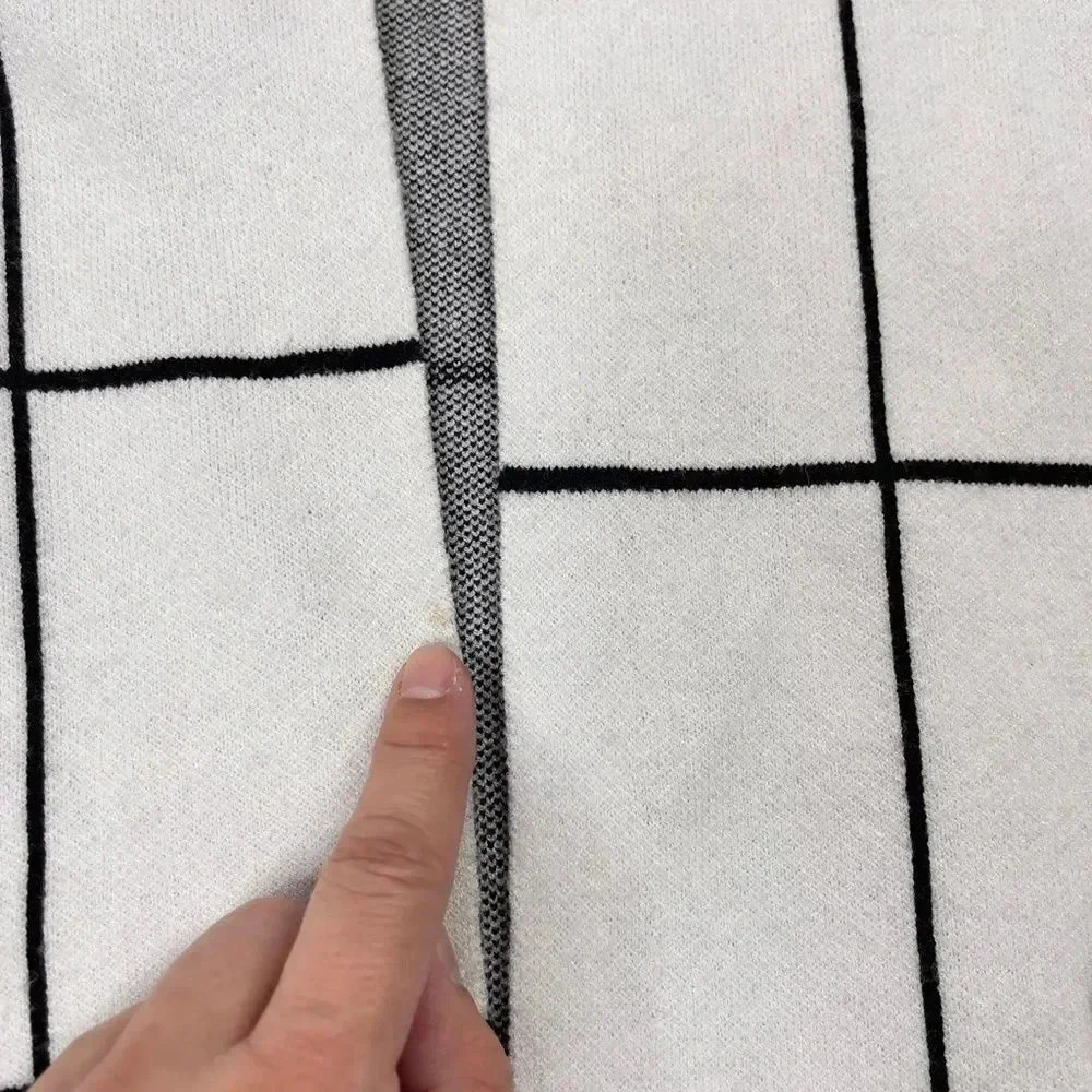 Sioni Plaid Colorblock Windowpane Grid Cardigan - Picture 3 of 10